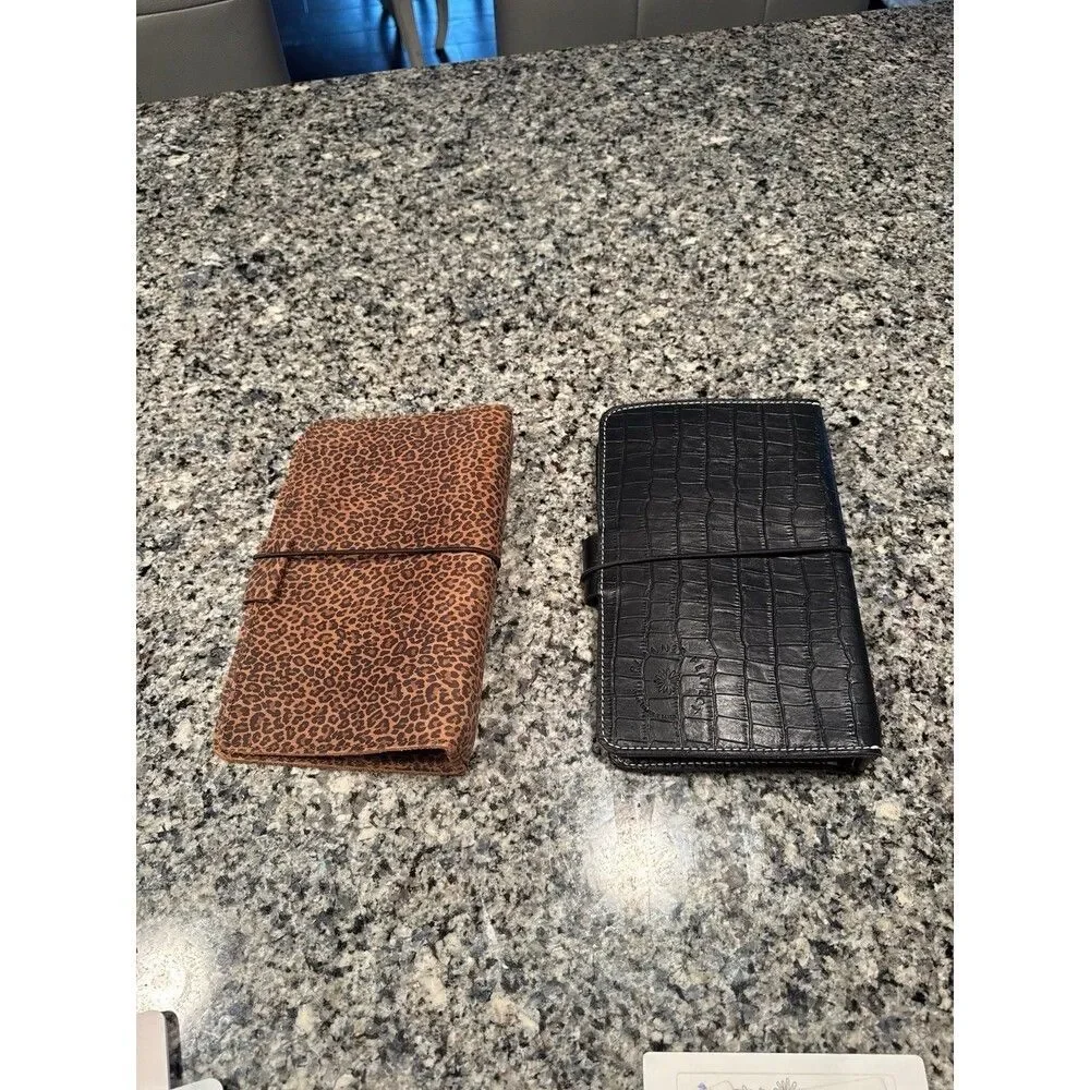 Lot of Planner Perfect Leather Travelers Notebook-Wide and journals